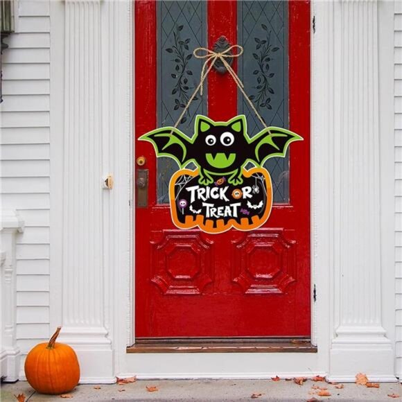 Halloween Home Front-Porch Door Hanger-Decor - 5pcs Scary Party Paper Signs - Picture 7 of 8